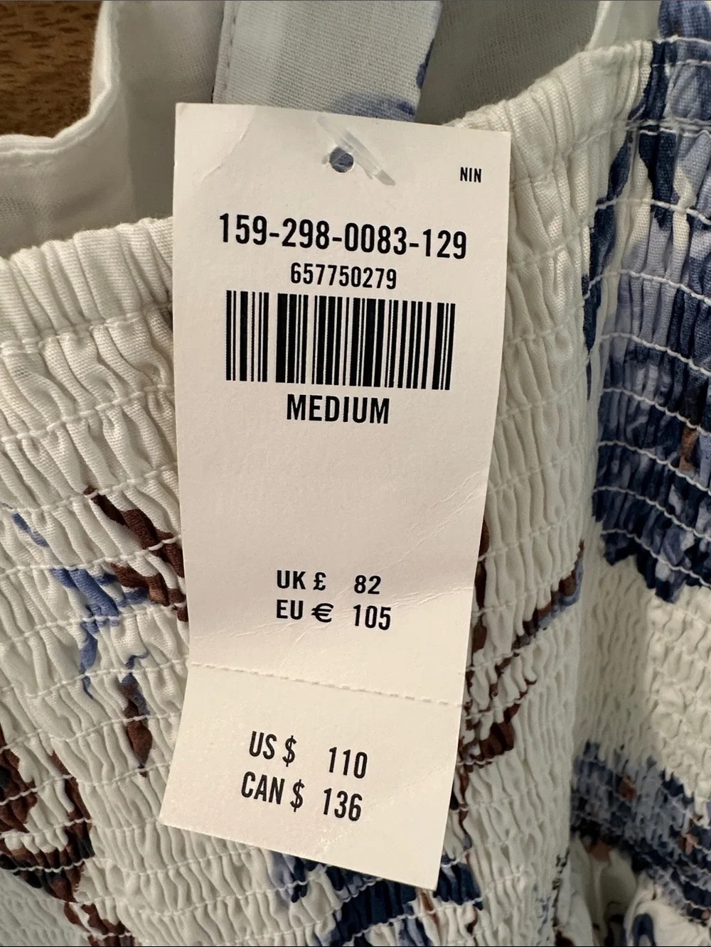 Abercrombie & Fitch White Maxi Dress with Blue and Brown Floral Print